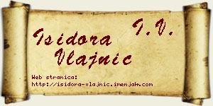 Isidora Vlajnić vizit kartica